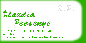 klaudia pecsenye business card